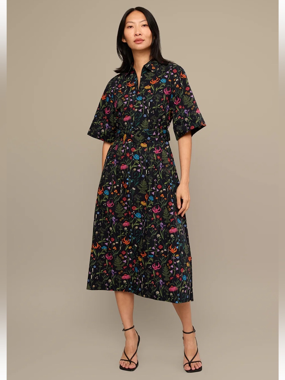Mixed by Nasrin, Rachel Dress in Flora, 100% Cotton - Size M